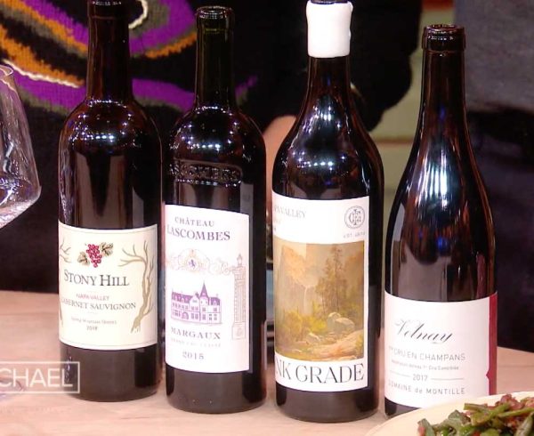 A selection of wines chosen for the holiday wine pairing segment.